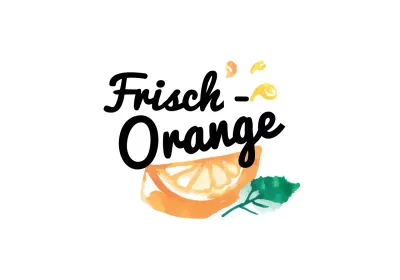 Kalligraphische Illustration in Orange