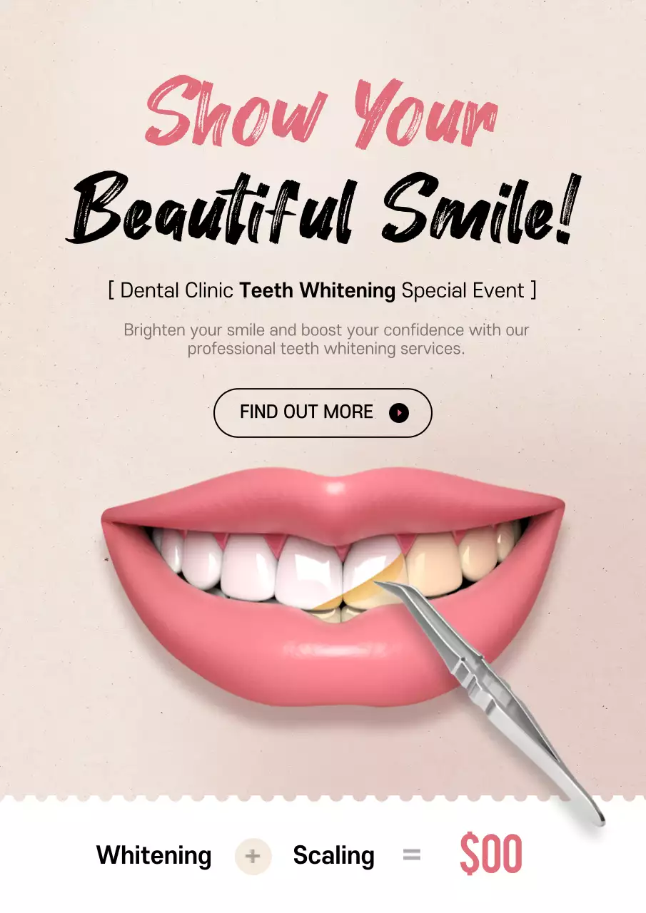 Beige Modern Dental Promotion Poster