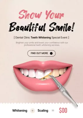 Beige Modern Dental Promotion Poster