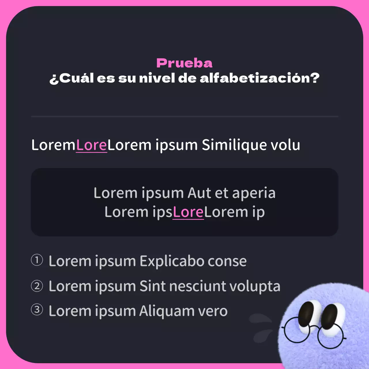 Negro y rosa estudiando 3D linda promoción de la alfabetización