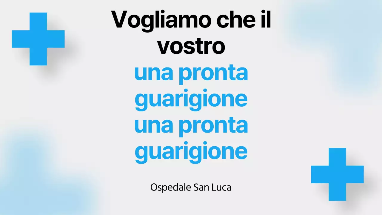 Guida alla vita in ospedale con colori blu, linee pulite e ombre