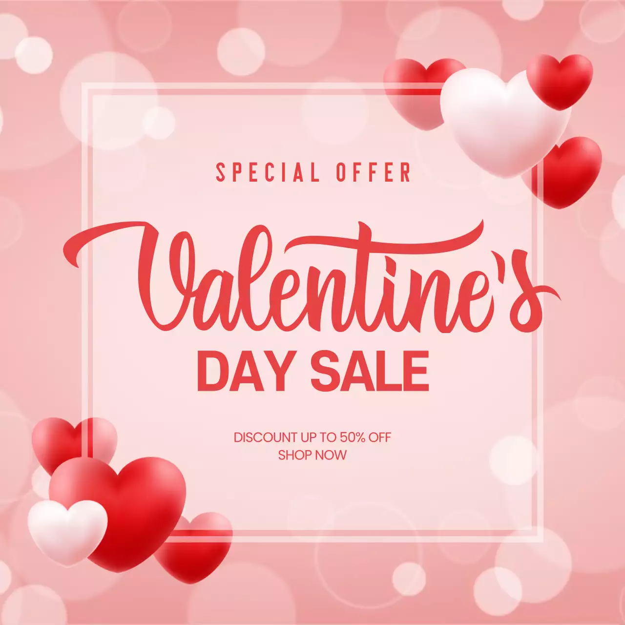 Pink Elegant Valentine's Promotion Instagram Post