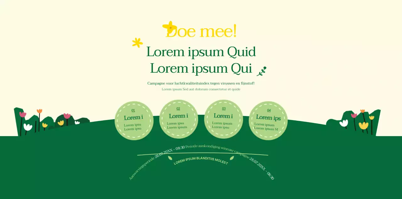 Over de groen-gele campagne Loop naar je werk in een schone stijl