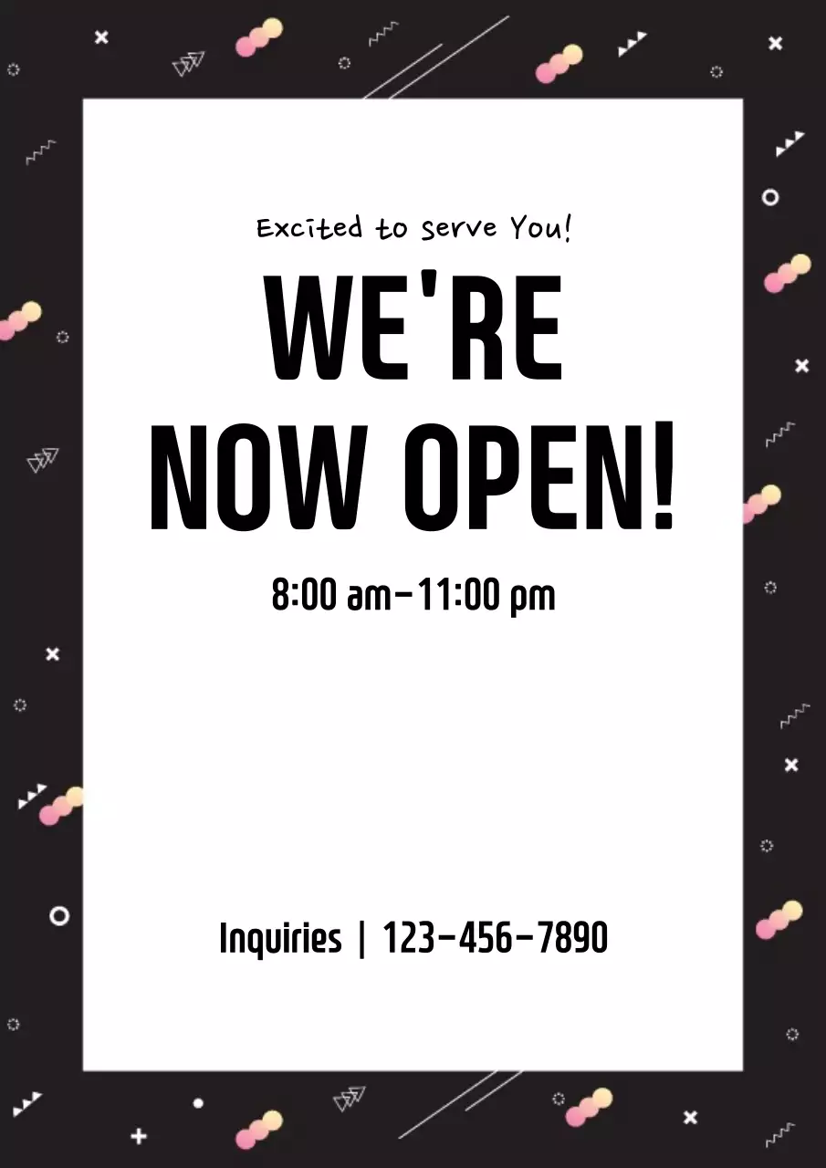 Black Trendy Business Announcement Poster