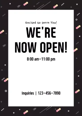 Black Trendy Business Announcement Poster