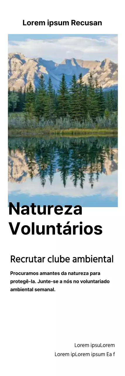 Recrutar um clube de voluntariado ambiental com fotografias de natureza limpa