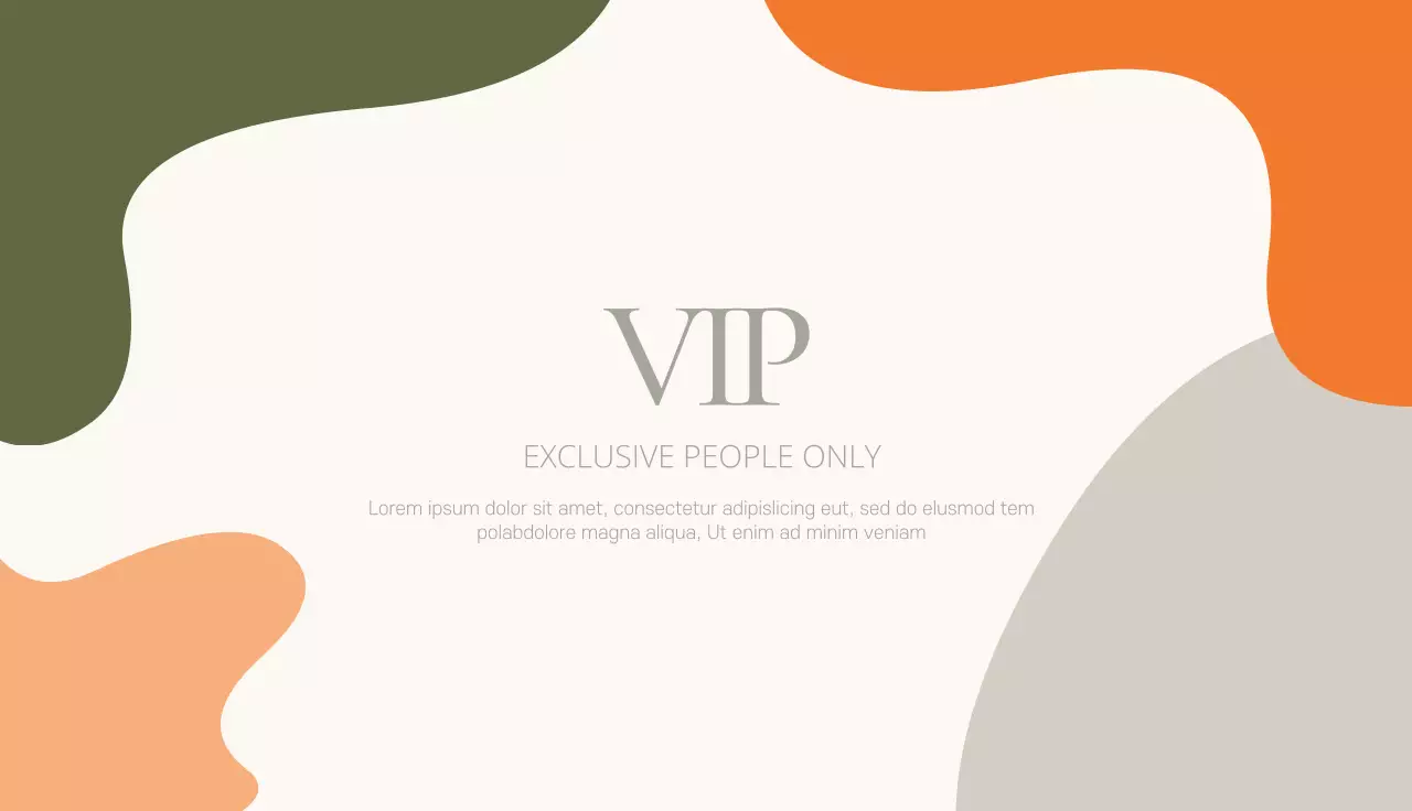 Beige Abstract Vip Promotion Business Card