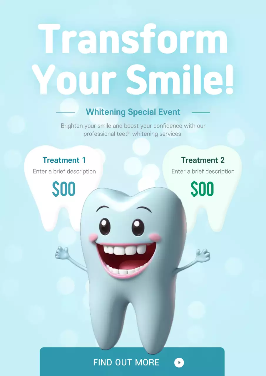 Blue Modern Dental Promotion Poster