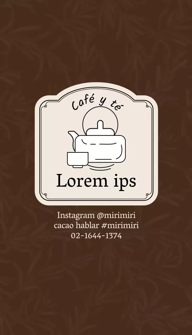 Marrón albaricoque ilustración logotipo café té tarjeta de visita