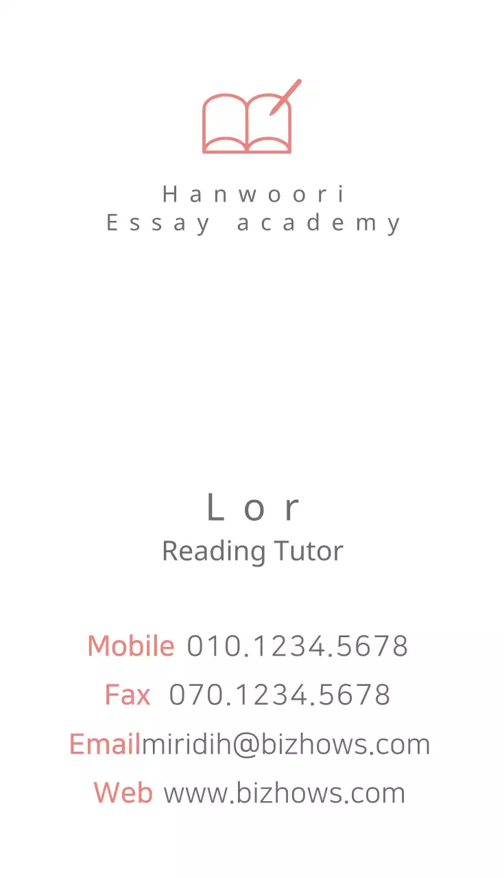 Kartu Nama Iklan Pendidikan Minimal Putih