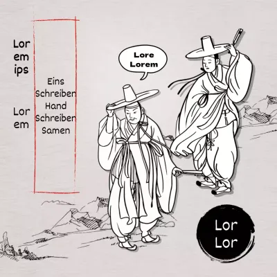 Orientalische koreanische Kalligraphie-Promotion mit traditioneller Note