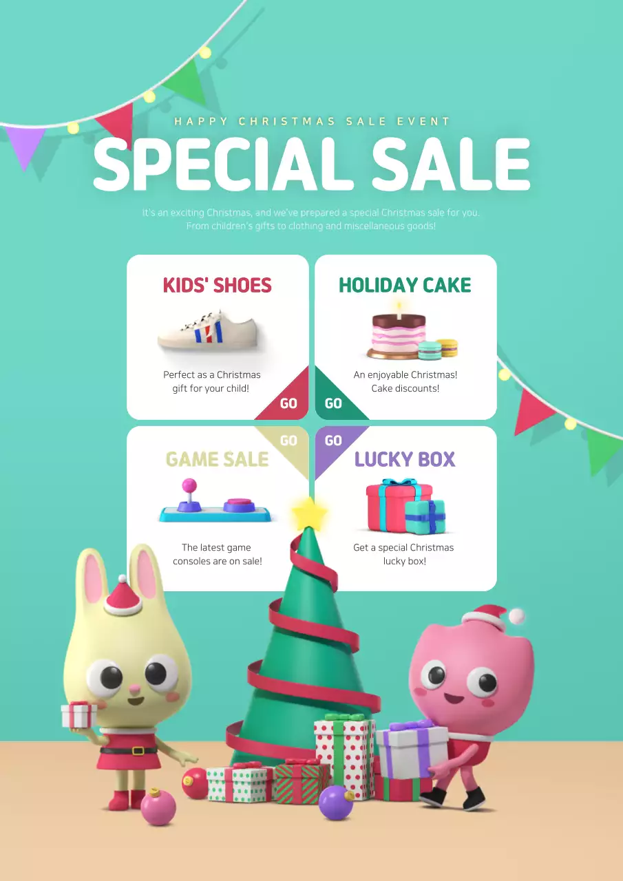 Mint Festive Christmas Sale Promotion Poster