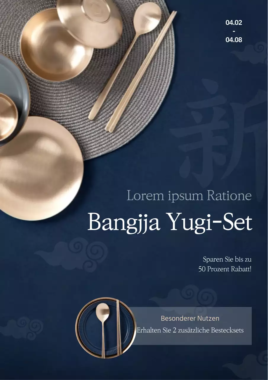 Verkauf von neuem marineblau-goldenem Geschirr