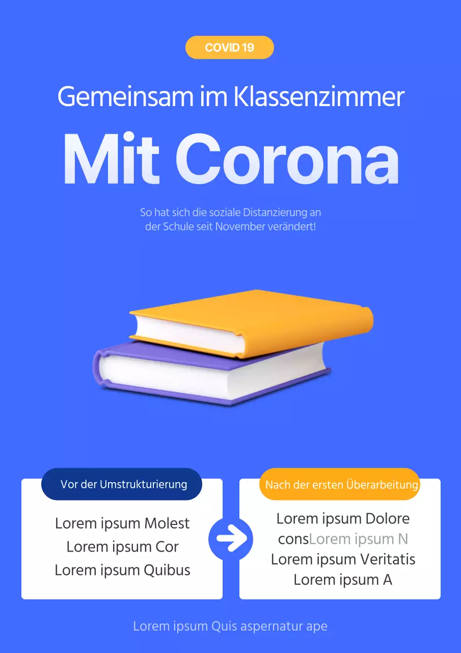 Hinweis auf geänderte Schulzeiten in blau