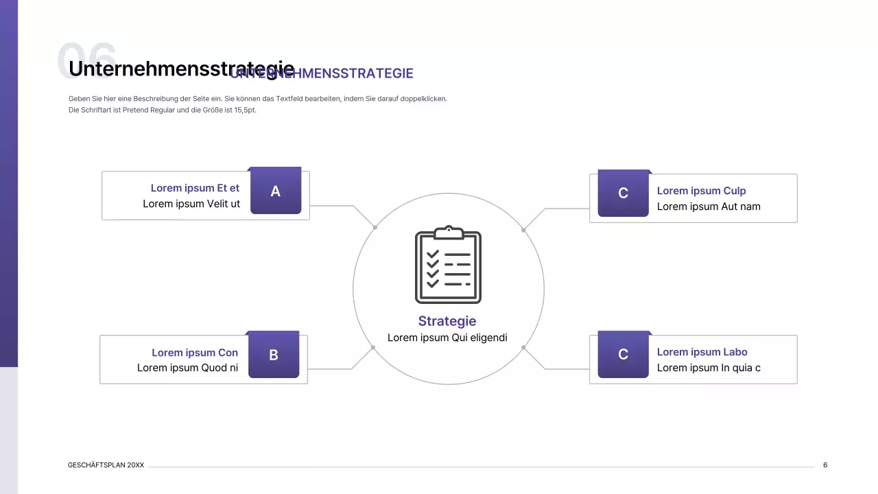 Business-Plan-Präsentation Kit mit lila Gradient Index-Konzept