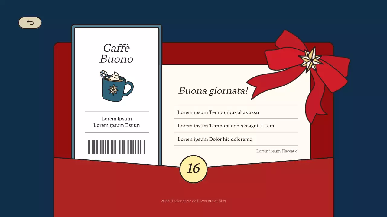 Calendario anticipato di Natale in blu e rosso