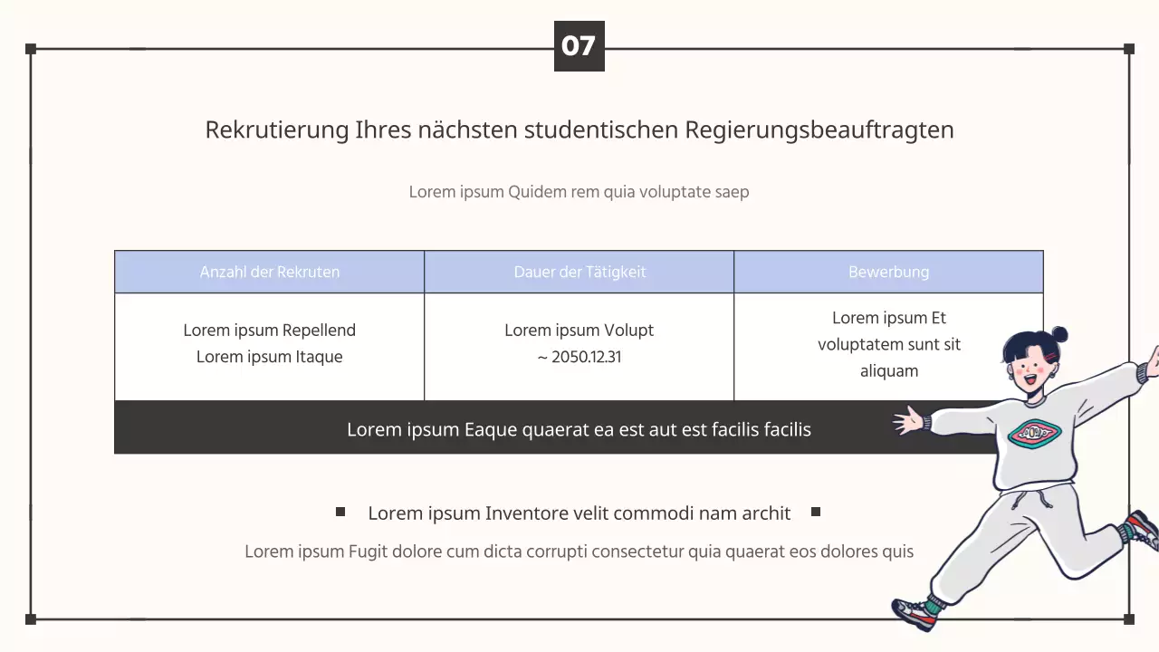 Ankündigung der Plenarsitzung zum Semesterende in schlichtem Beige und Hellblau