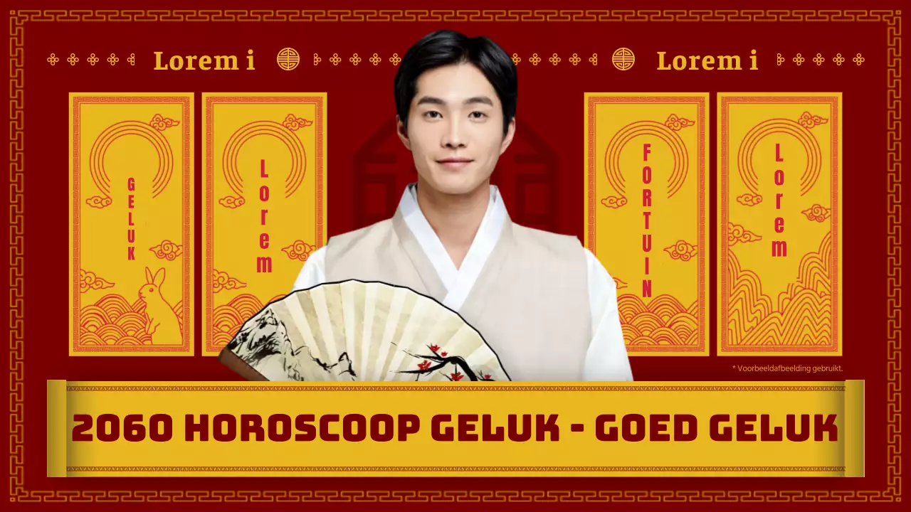 Nieuwjaarshoroscopen in rood en geel