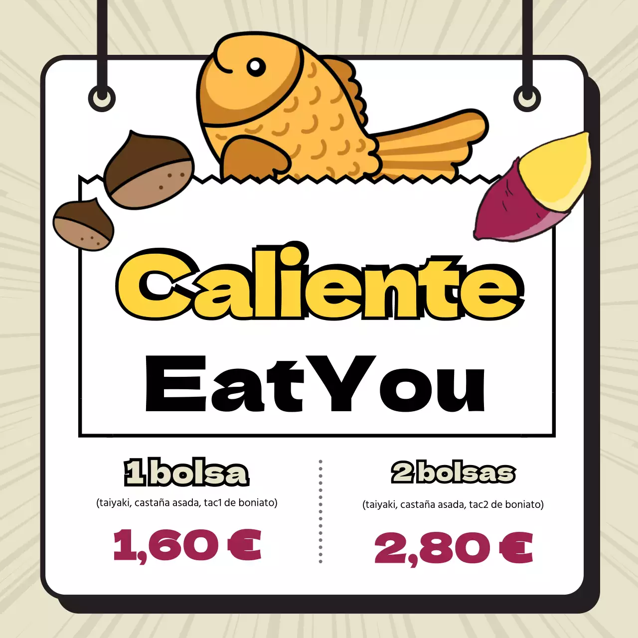 Cute ilustración taiyaki taiyaki gunkanbon batata línea ilustración efecto descuento evento
