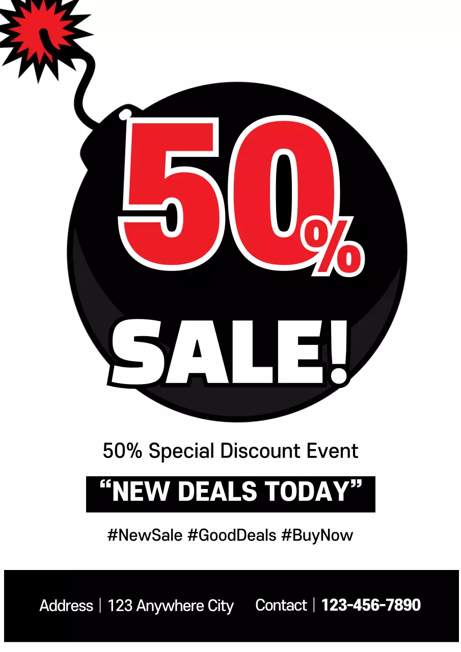 Red Bold Sale Promotion Poster