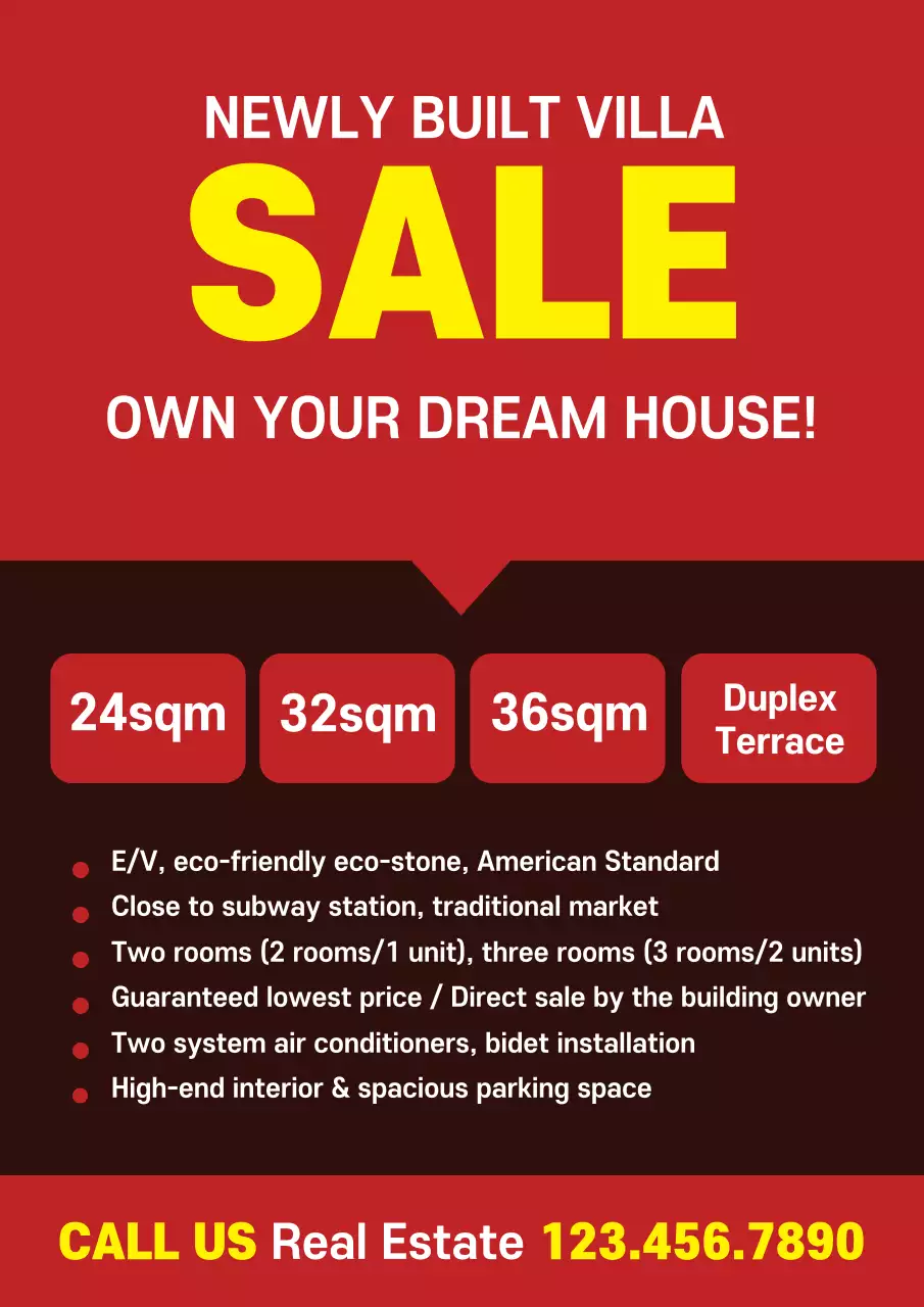 Red Modern Real Estate Promotion Poster