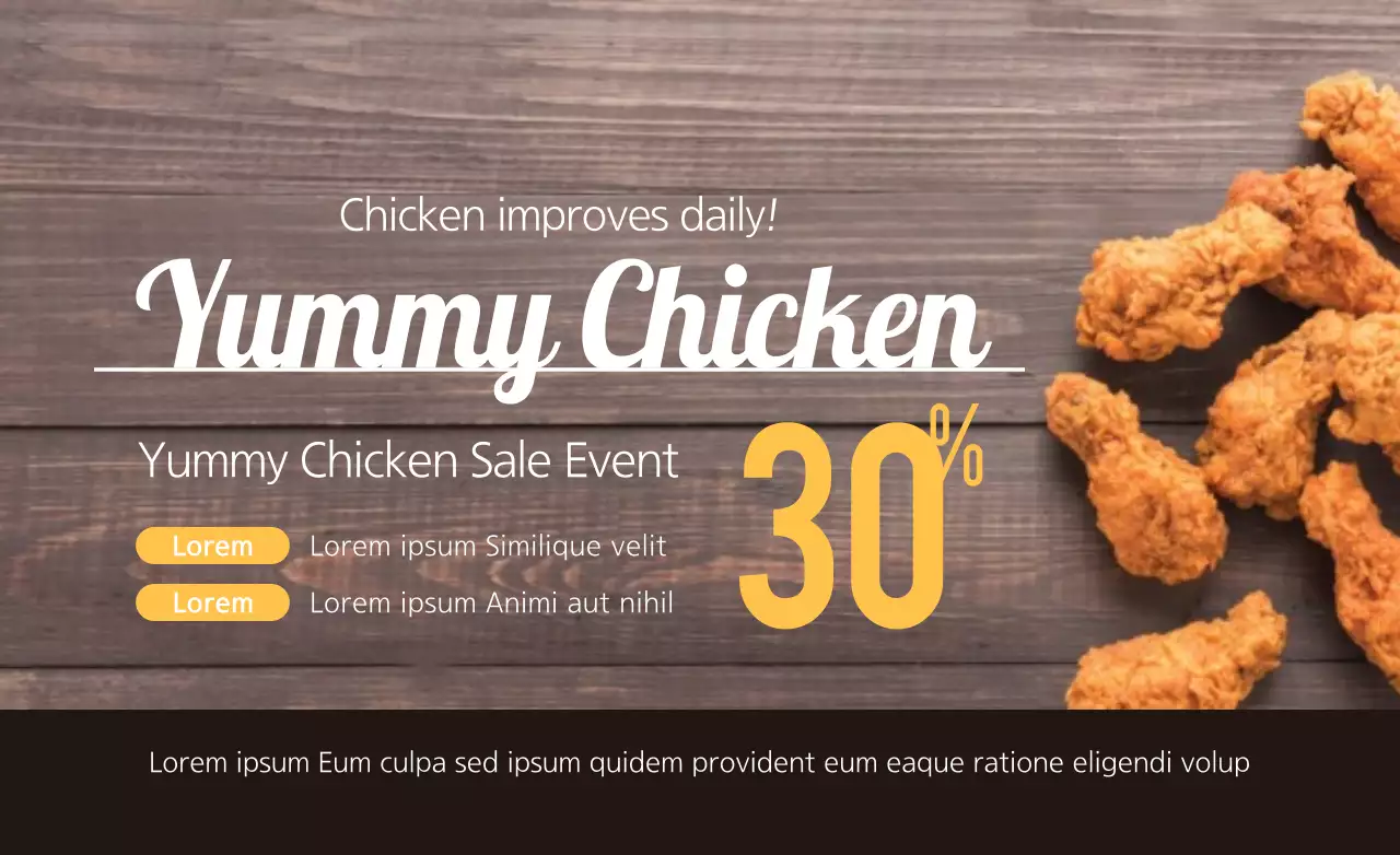 Estilo de apresentação de texto simples em branco e amarelo Anúncio de evento de venda de galinhas
