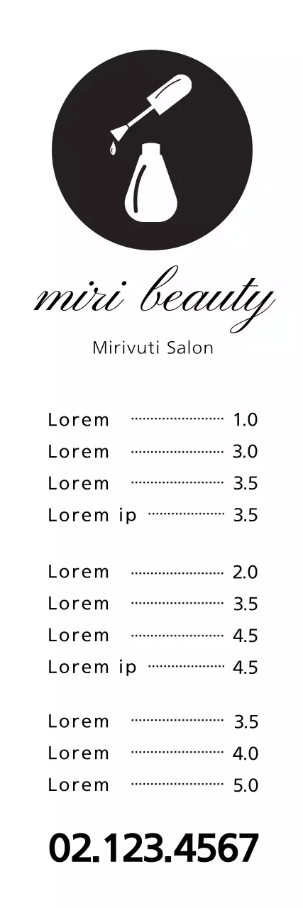 Banner de menu de beleza minimalista preta