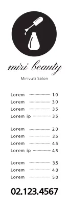 Banner de menu de beleza minimalista preta