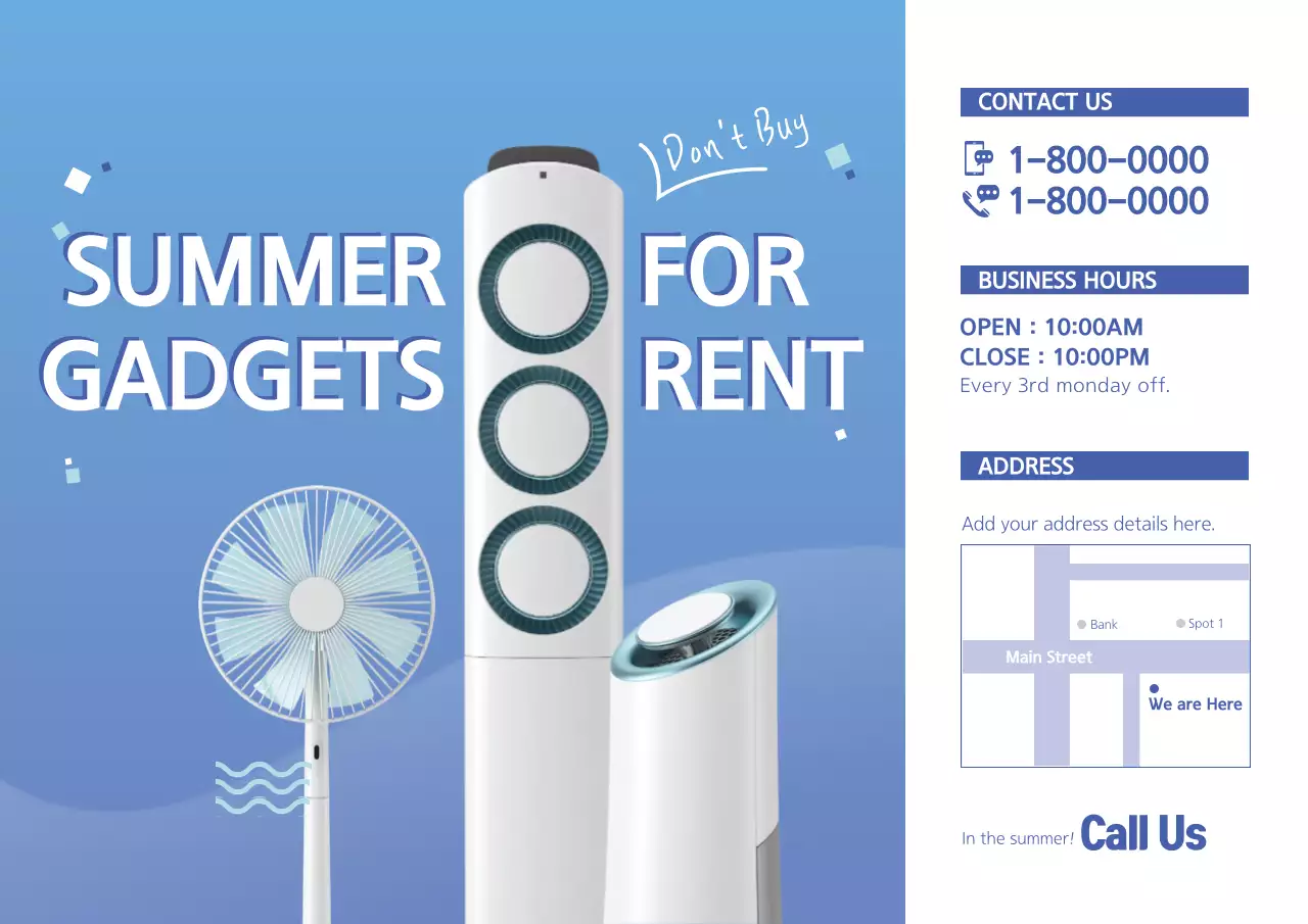 Blue Modern Summer Promotion Poster