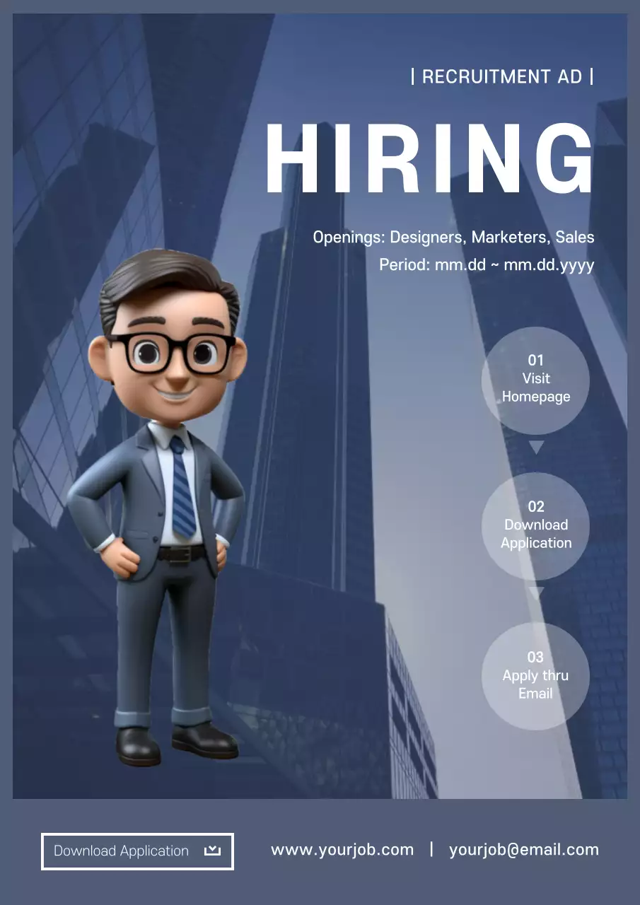 Beige Modern Hiring Advertisement Poster