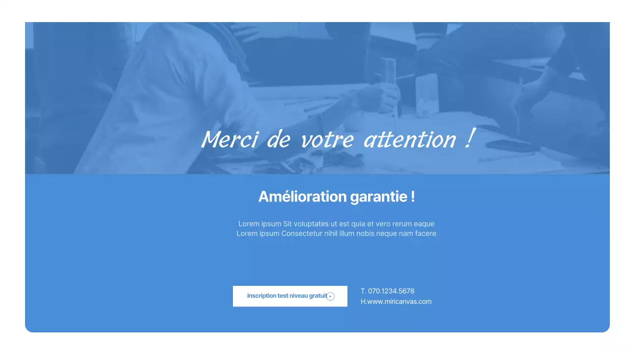 Un simple prospectus bleu et blanc pour une école de langue anglaise