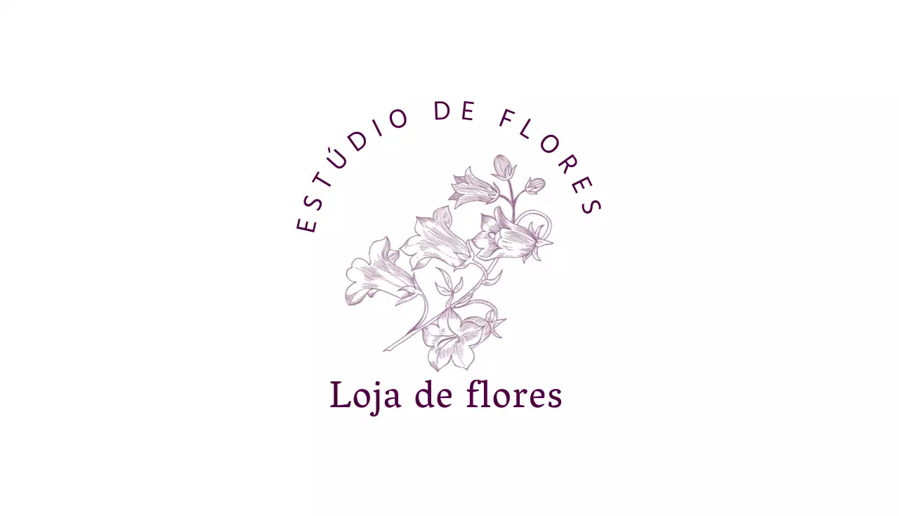 Cartão de visita do Estúdio de Flores Ilustradas Púrpura