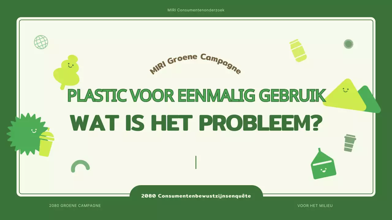 Campagne over plastic voor eenmalig gebruik met een schattig groen milieuillustratiethema