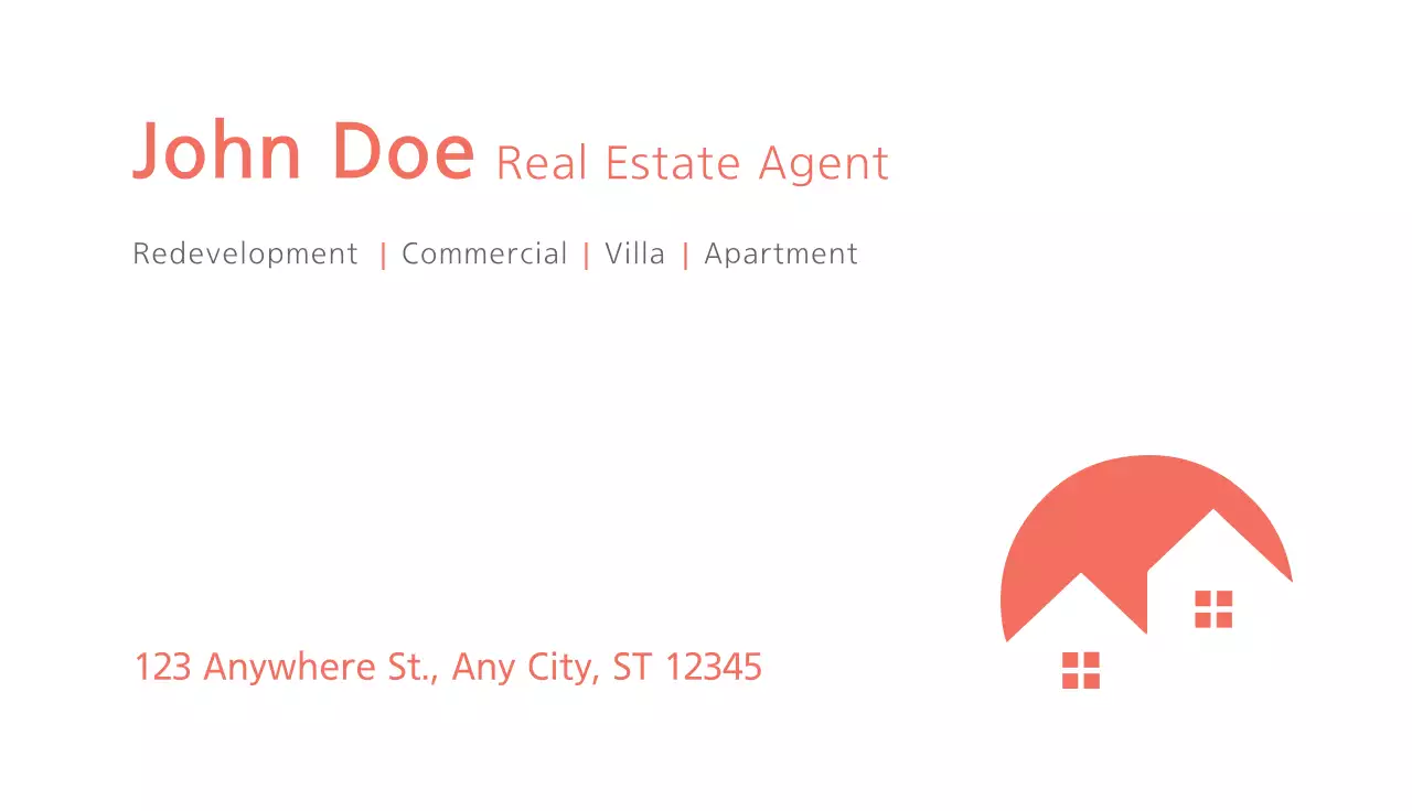 Coral Clean Real Estate Business Card