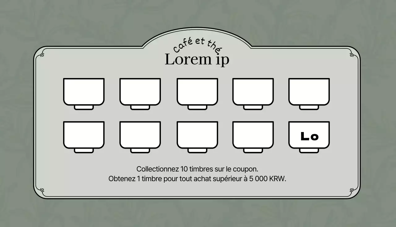 Green Grey Illustrated Logo Cafe Tea Coupon