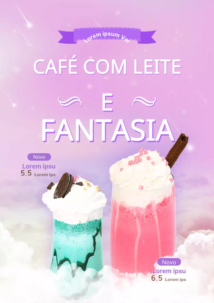 Uma oferta de bebidas de inverno púrpura e sonhadora