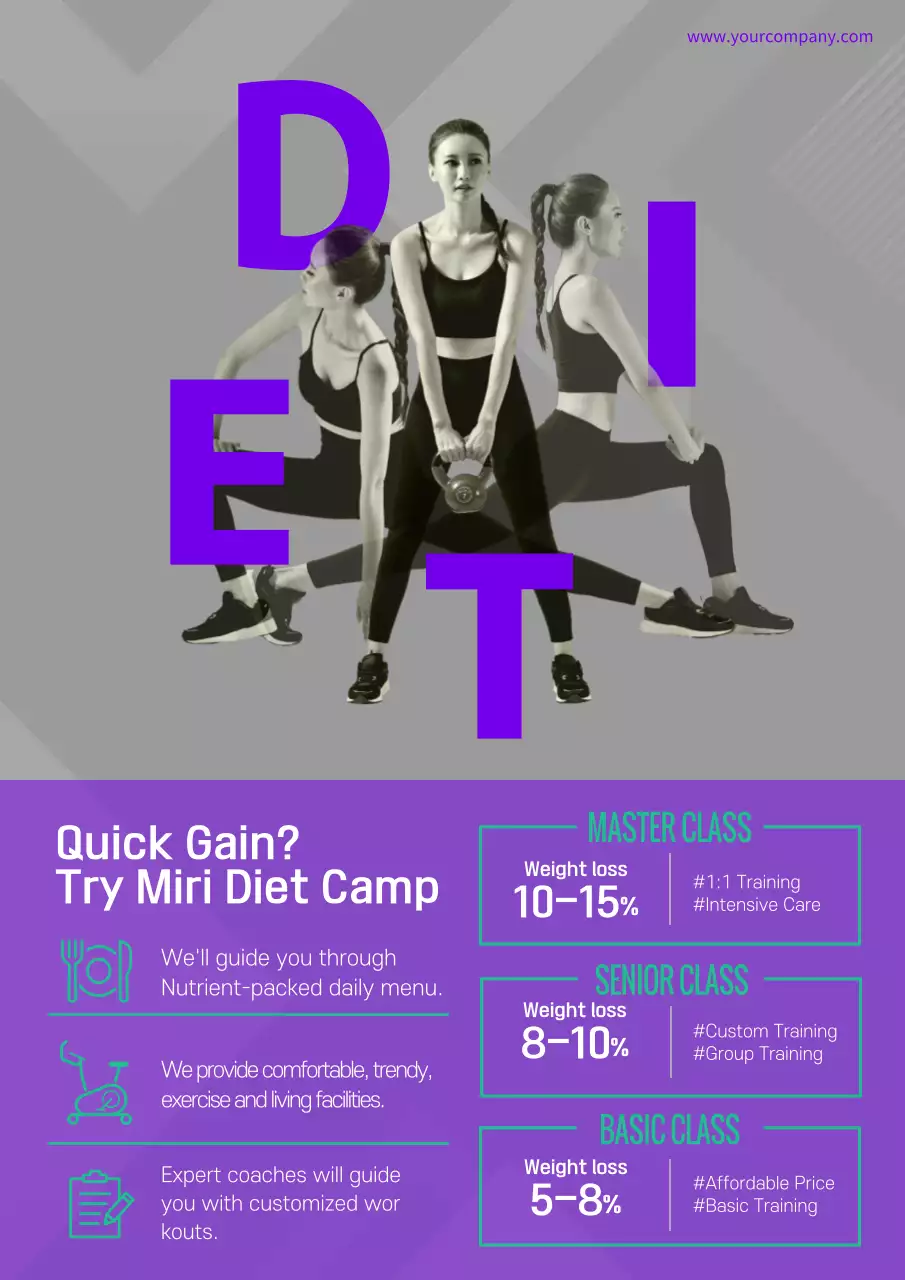 Grey Modern Fitness Promotion Poster
