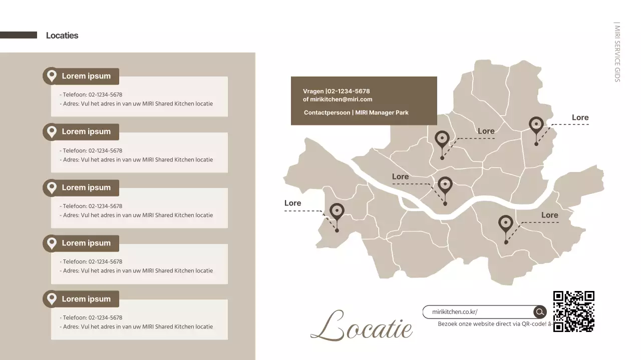 Nette gedeelde keuken servicegids in bruine tinten PPT presentatie