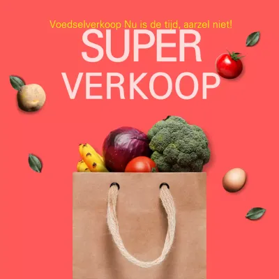 Een poster die een uitverkoop promoot met een bos fuchsiakleuren.