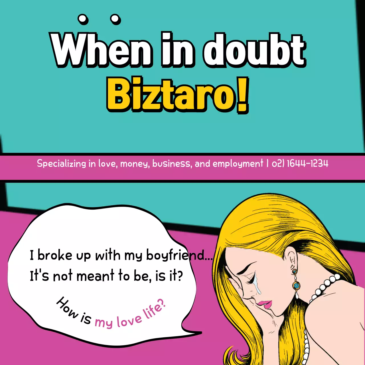 Banner de propaganda Teal Pop Love