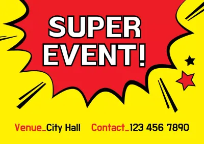 Yellow Comic Event Announcement Poster