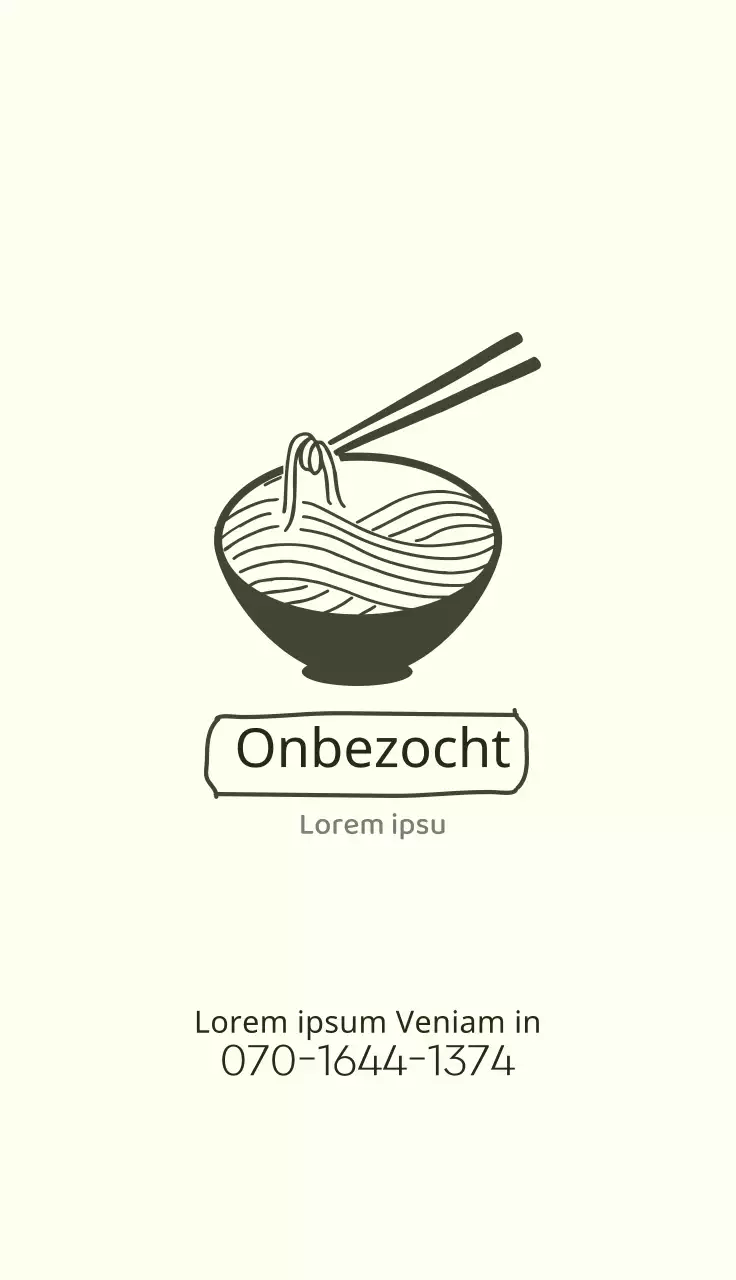 Ivoor zwart geïllustreerd logo catering visitekaartje