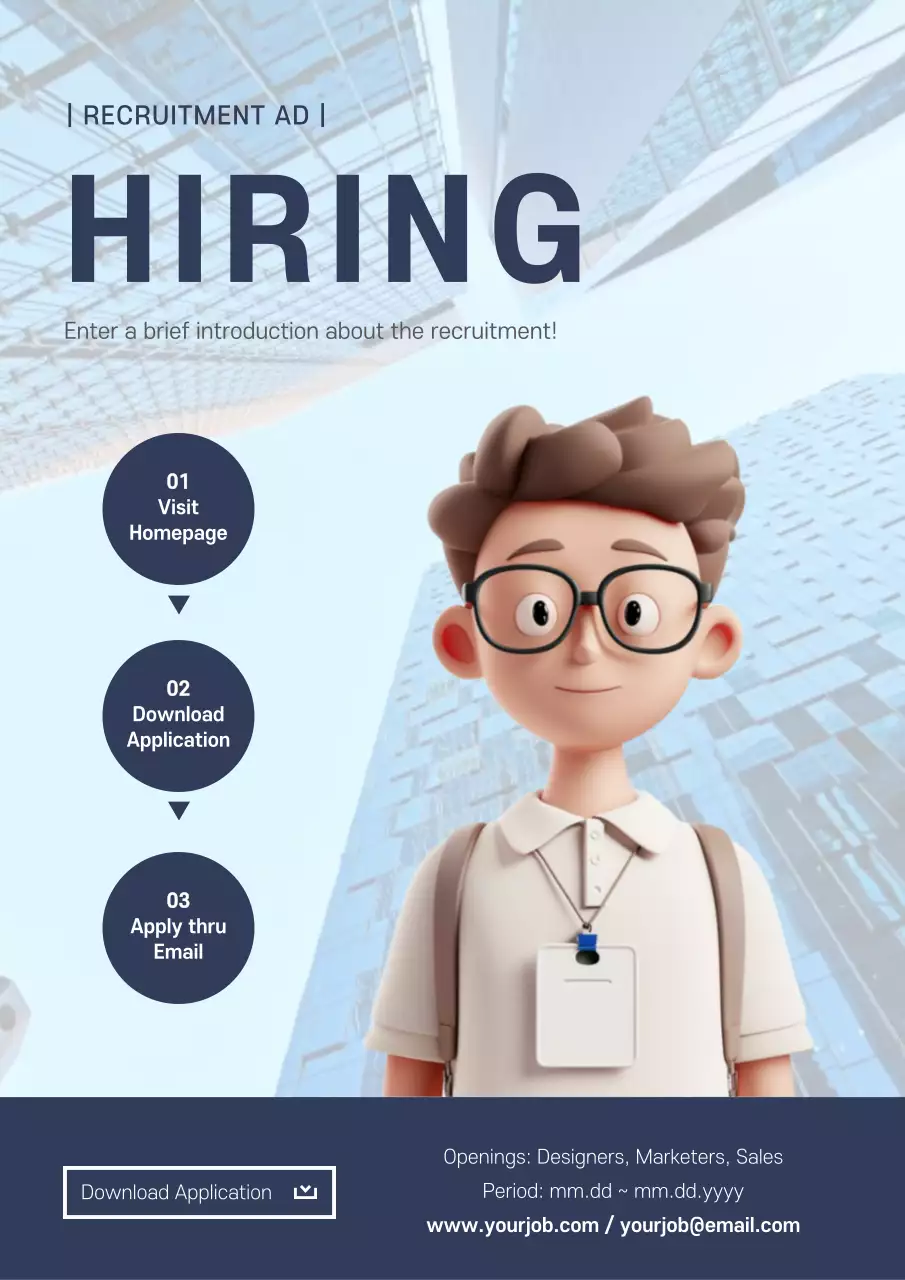 Beige Modern Hiring Advertisement Poster