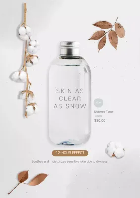 White Minimal Skincare Promotion Poster