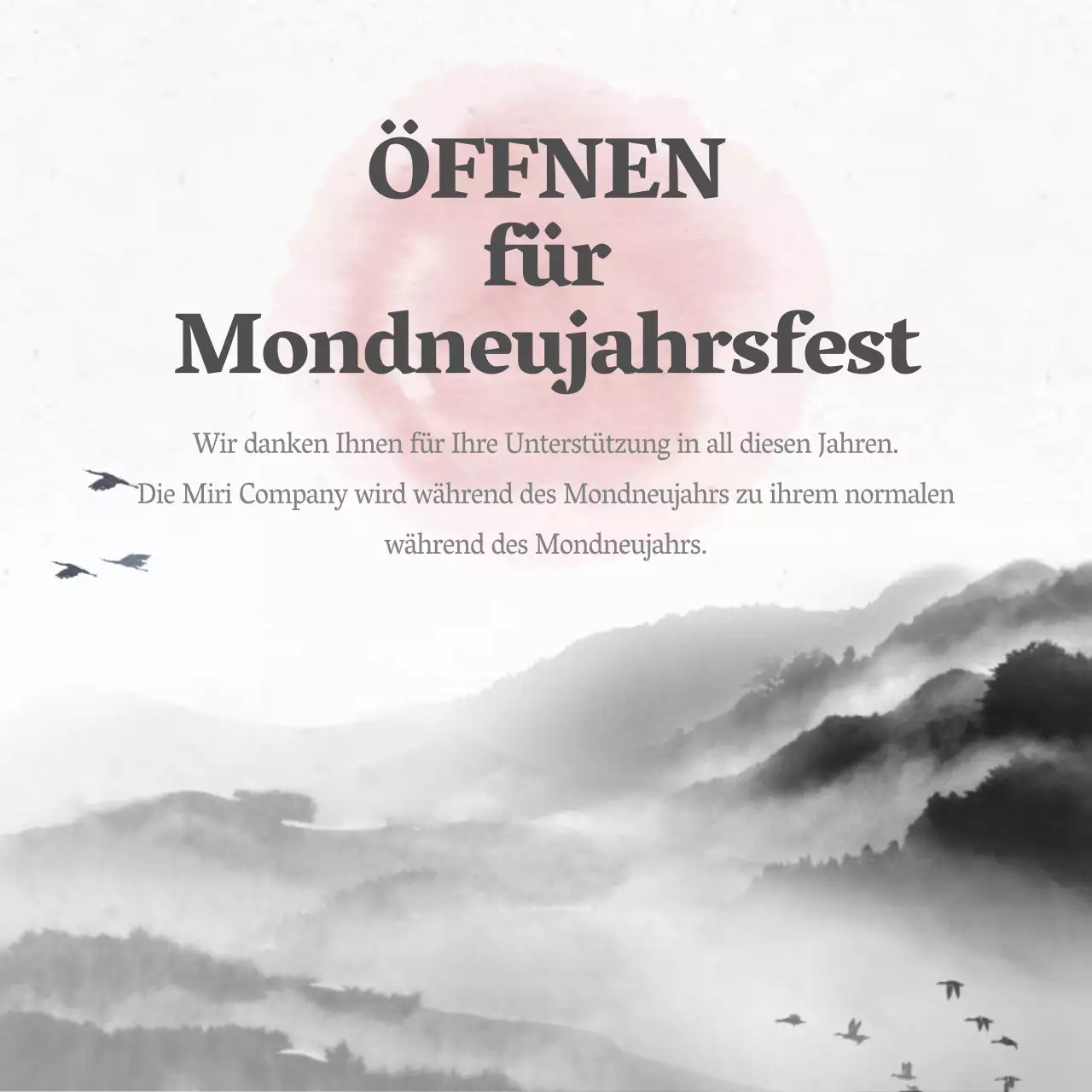 Eine saubere Ankündigung für das chinesische Neujahrsfest mit einem weißen und schwarzen Hintergrund