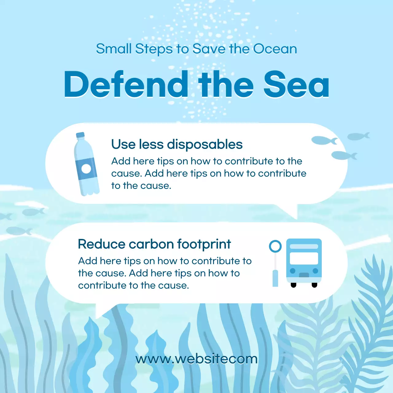 Blue Modern Ocean Announcement Instagram Carousel