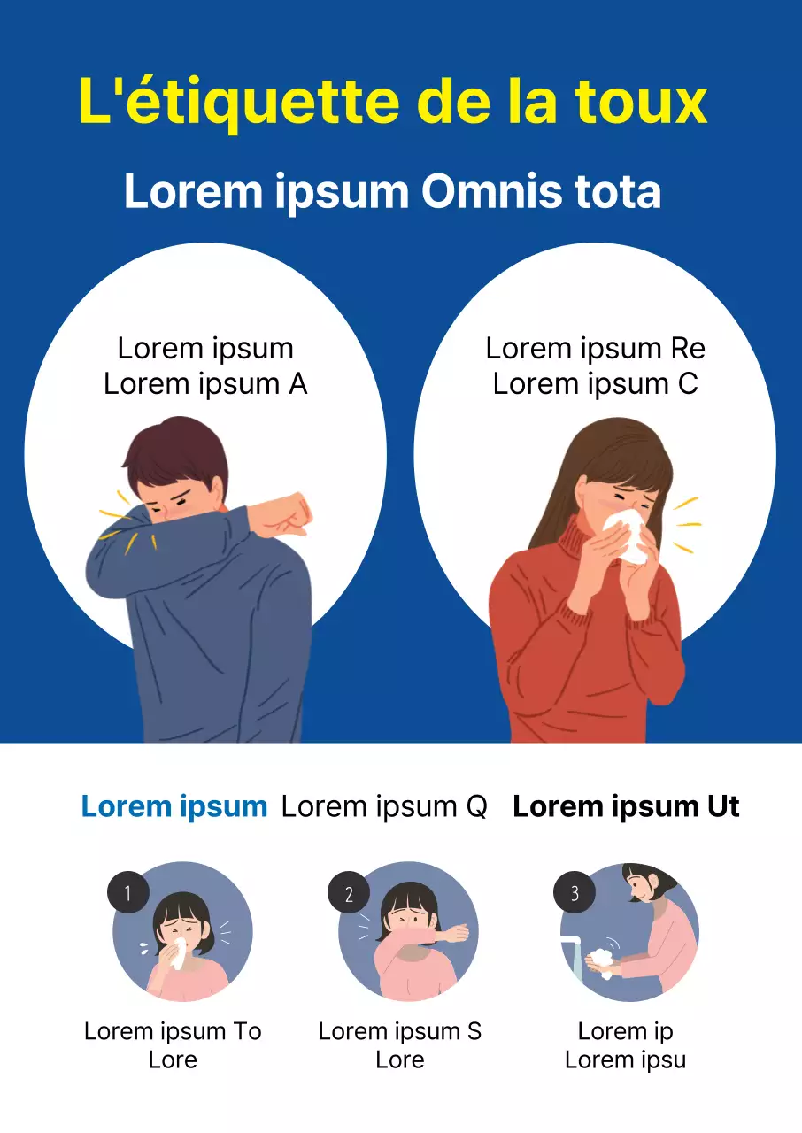 Illustration bleue et jaune de l'affiche de prévention de la grippe aviaire