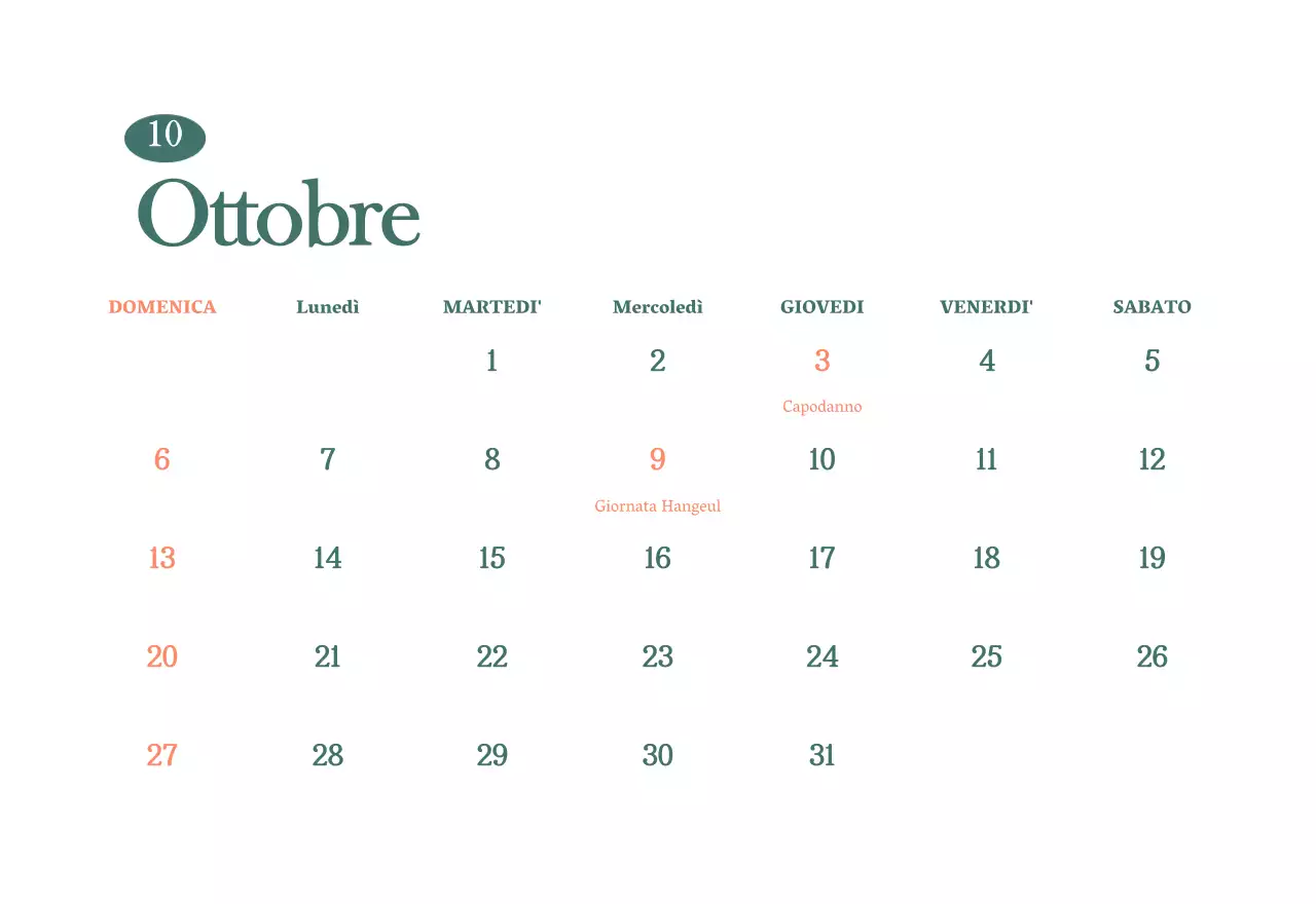Calendario dei bar con i consigli per le bevande del mese