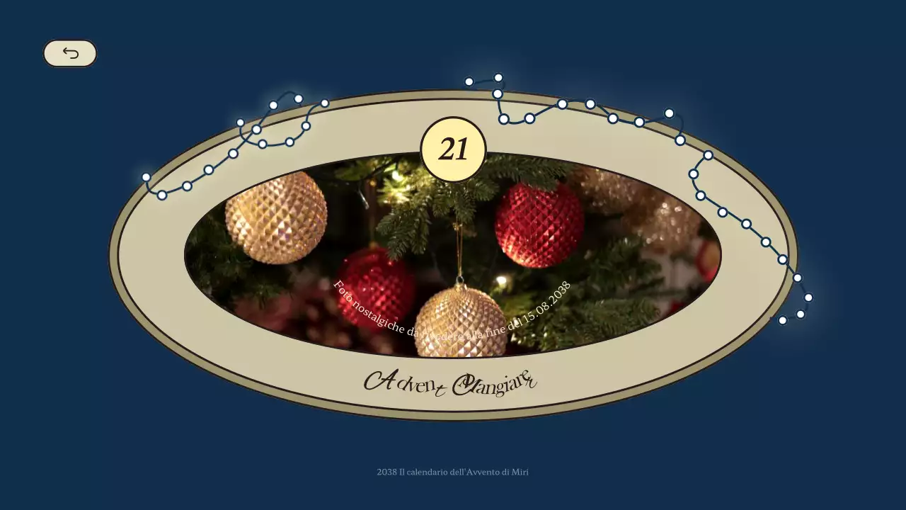 Calendario anticipato di Natale in blu e rosso