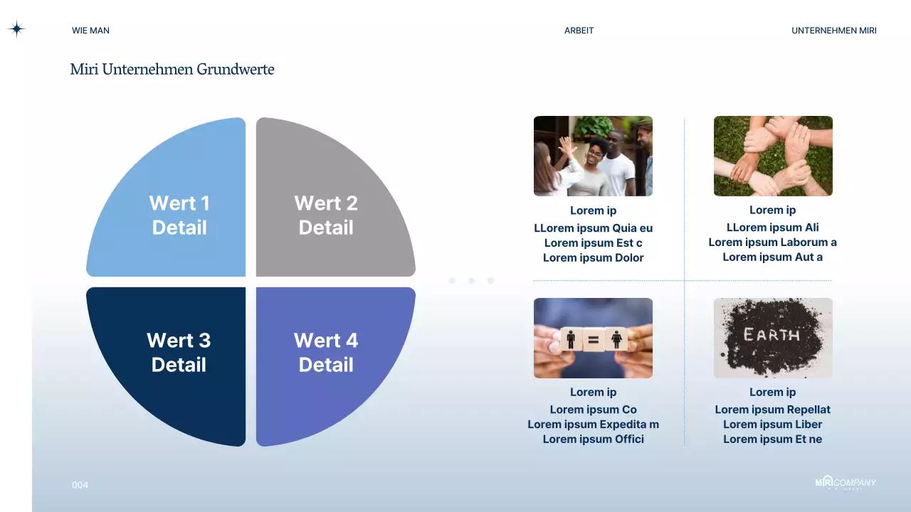 Moderner Business-PT-Vorschlag in Marineblau